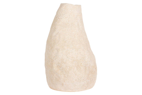 FLORERO CERAMICA BEIGE 19x19x31 CM