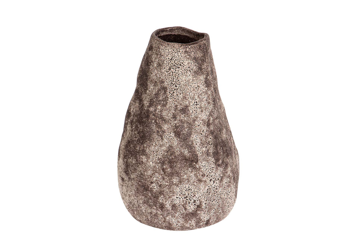 FLORERO CERAMICA MARRON 15x15x22 CM