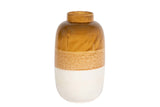 FLORERO CERAMICA BEIGE AMARILLO 20x20x34 CM