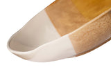 CENTRO DE MESA CERAMICA BEIGE AMARILLO 20x20x34 CM