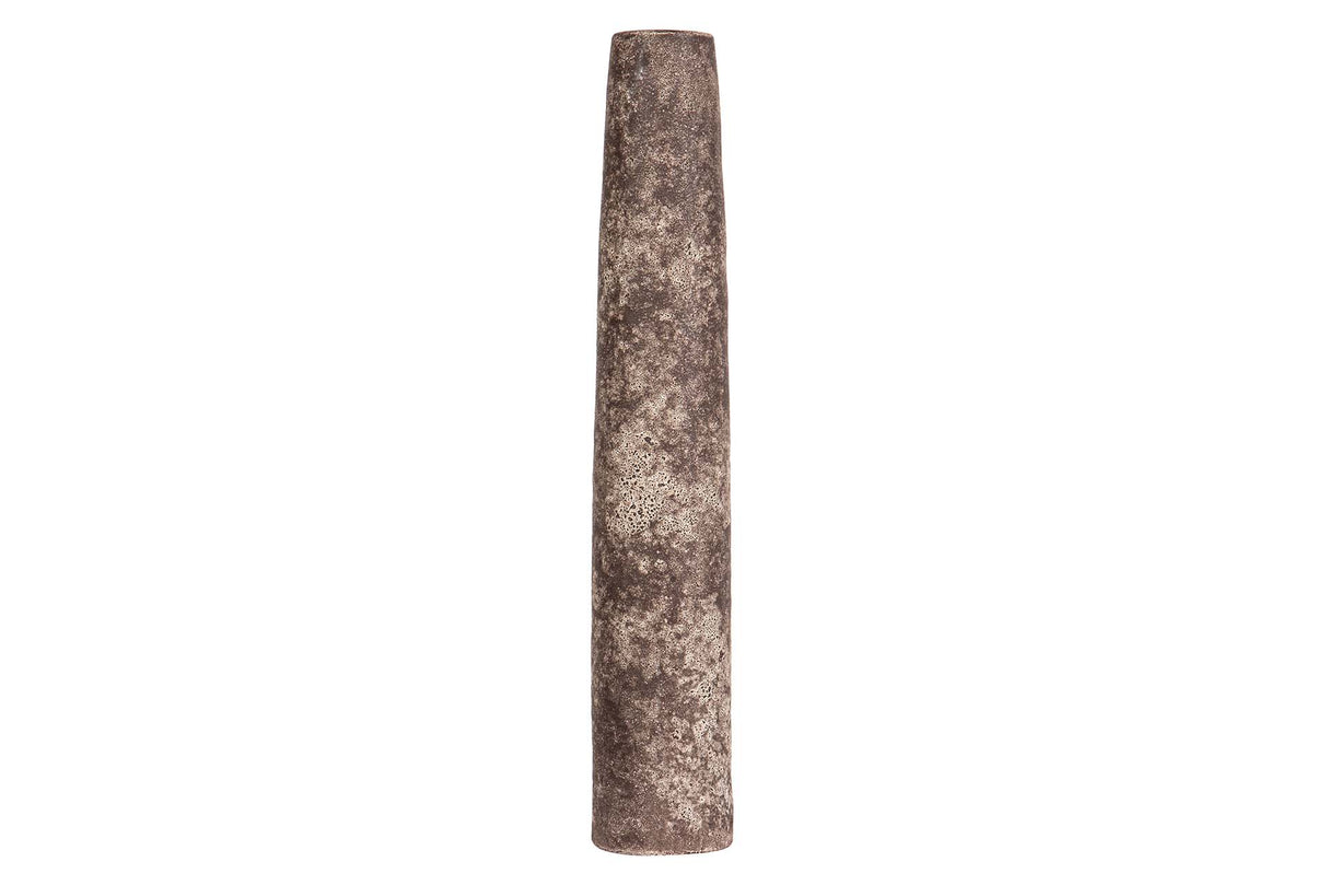 FLORERO CERAMICA MARRON 8x8x45 CM