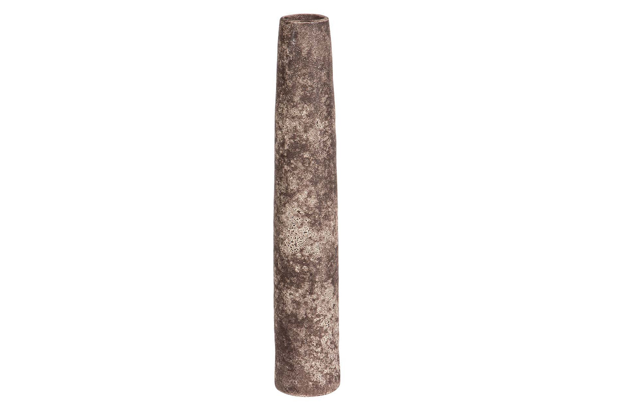 FLORERO CERAMICA MARRON 8x8x45 CM
