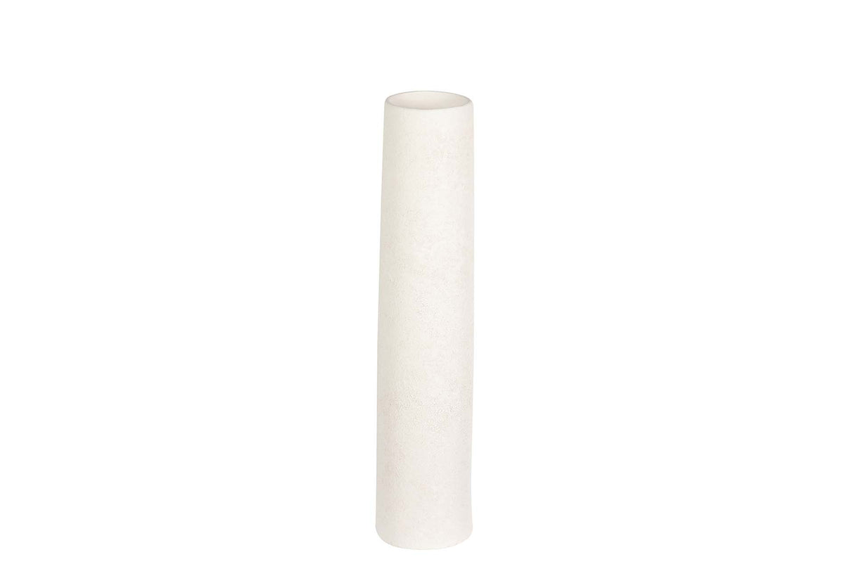 FLORERO CERAMICA BEIGE 8x8x35 CM