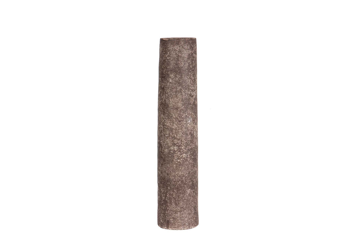 FLORERO CERAMICA MARRON 8x8x35 CM