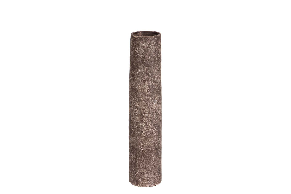 FLORERO CERAMICA MARRON 8x8x35 CM
