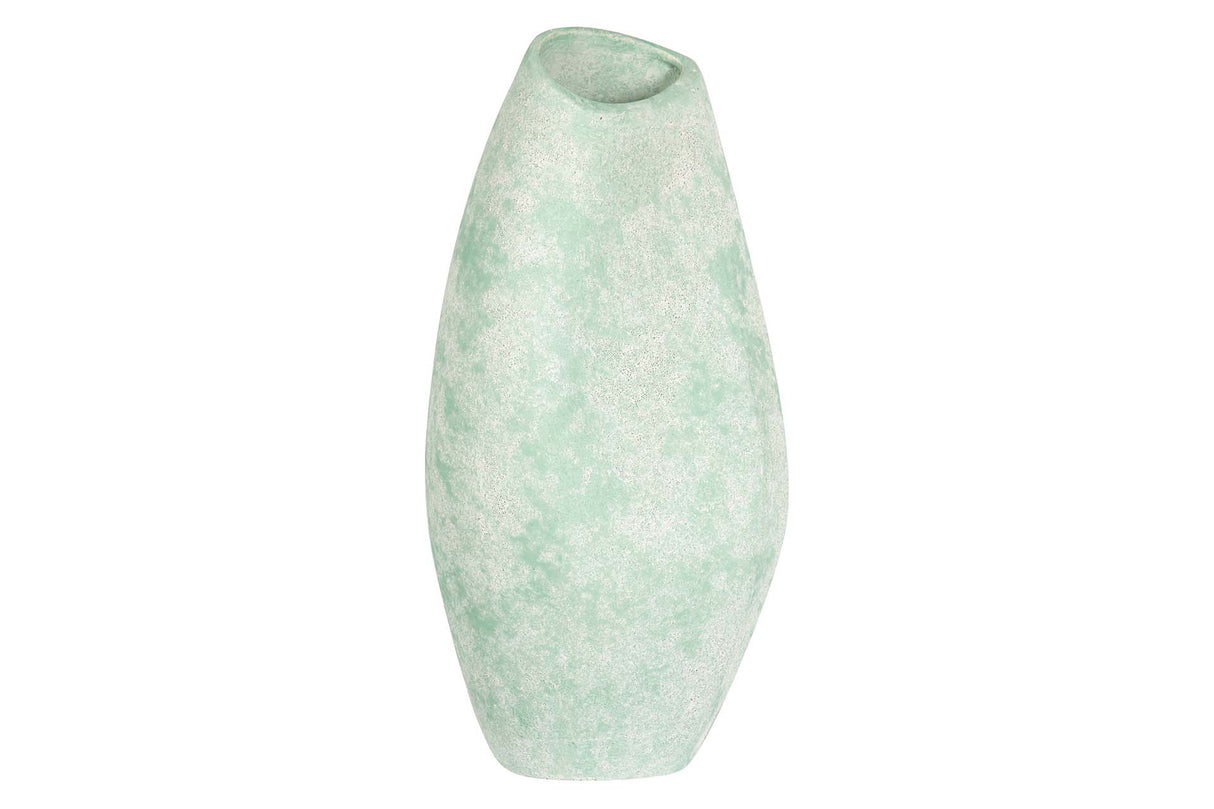 FLORERO CERAMICA VERDE 18x18x45 CM