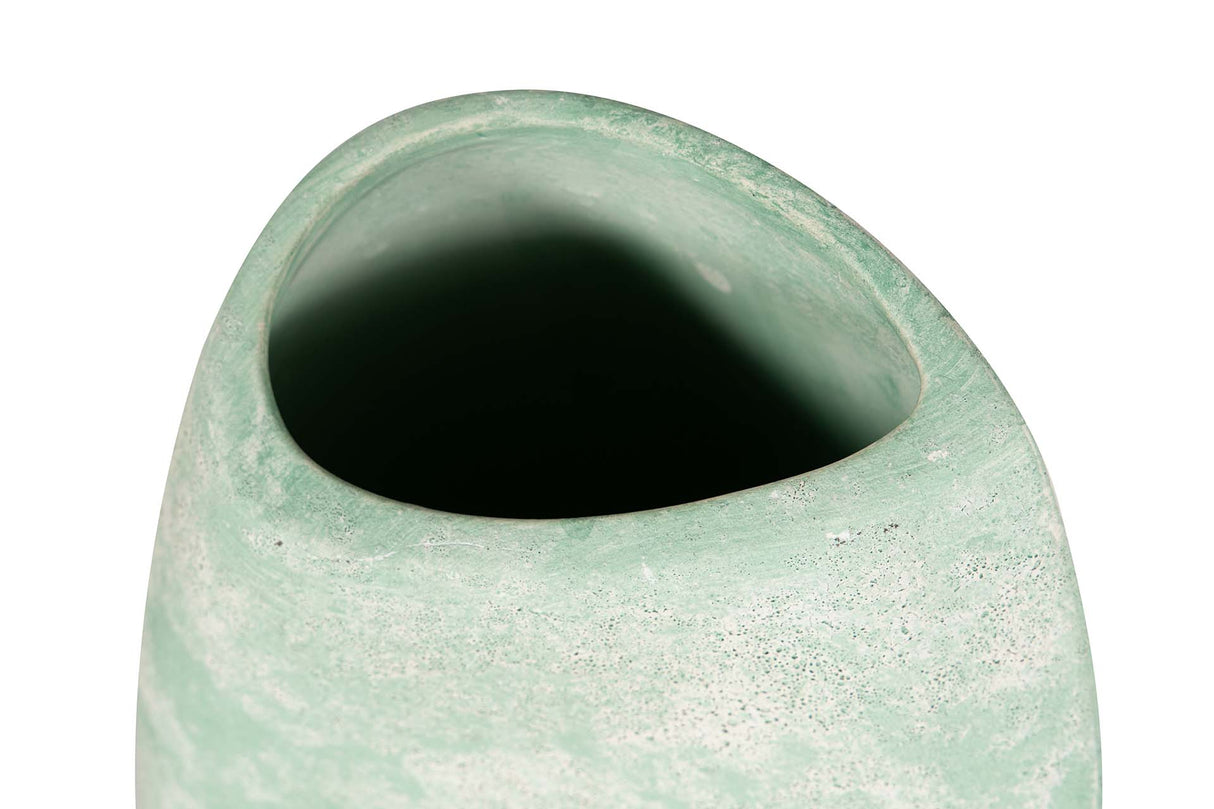 FLORERO CERAMICA VERDE 16x16x35 CM