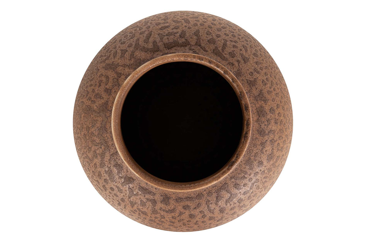 FLORERO CERAMICA MARRON BLANCO 20x20x34 CM