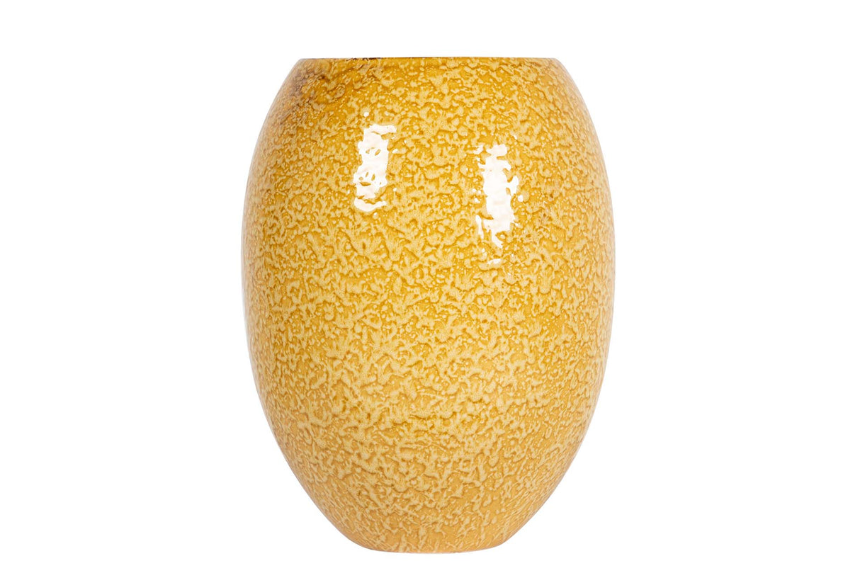 FLORERO CERAMICA AMARILLO 21x21x28 CM