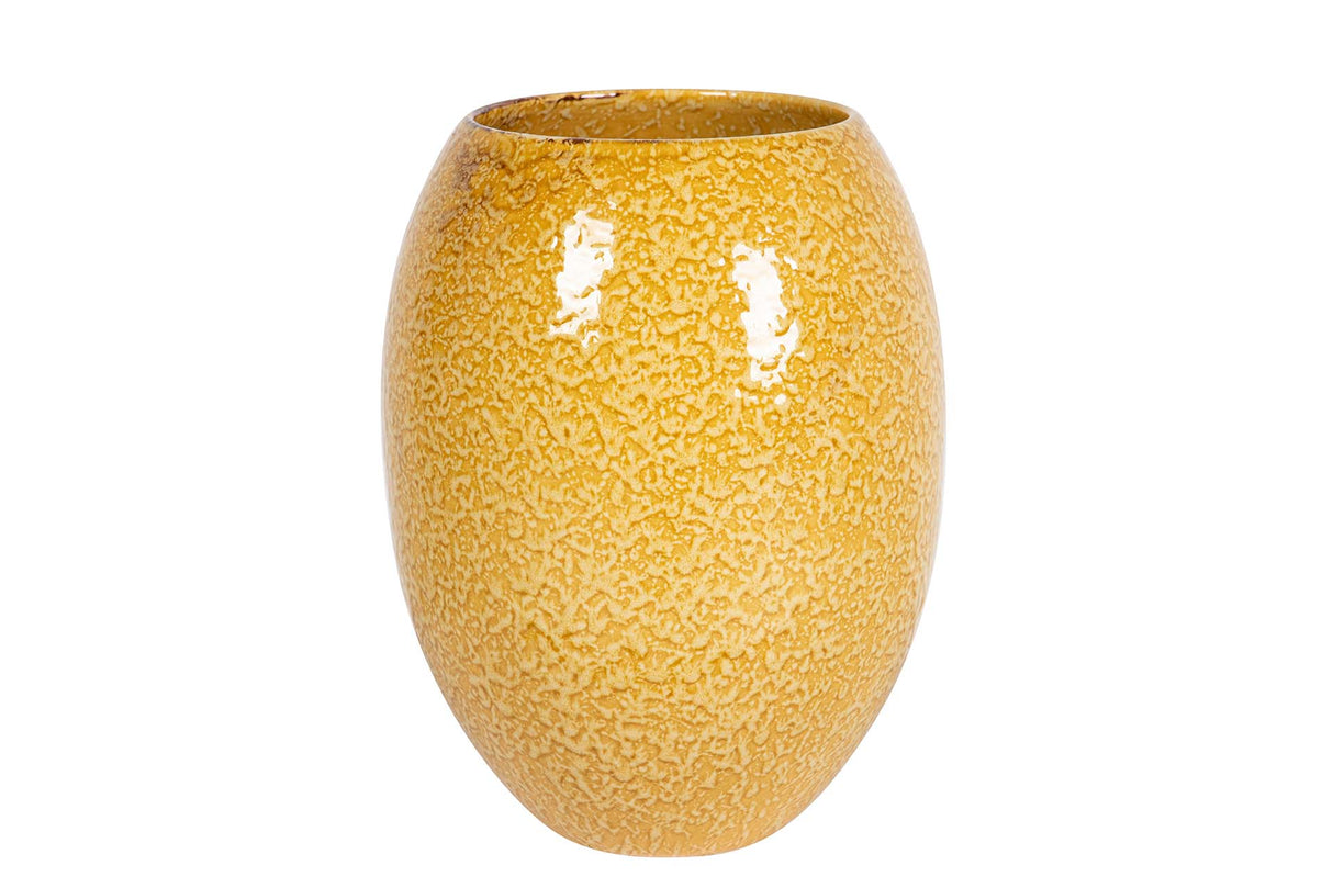 FLORERO CERAMICA AMARILLO 21x21x28 CM