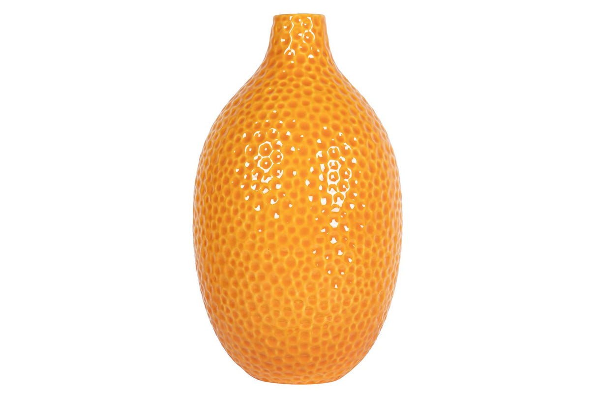 FLORERO CERAMICA NARANJA 21x21x35 CM