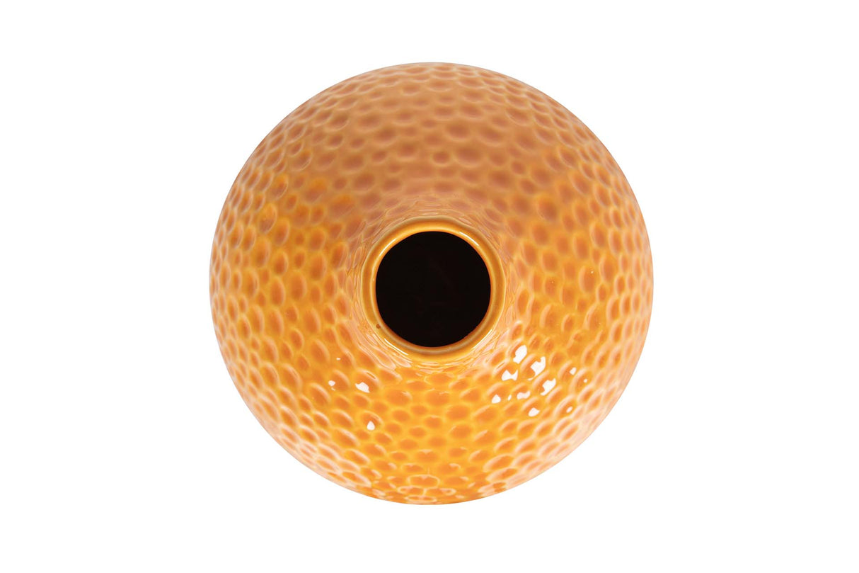 FLORERO CERAMICA NARANJA 21x21x35 CM