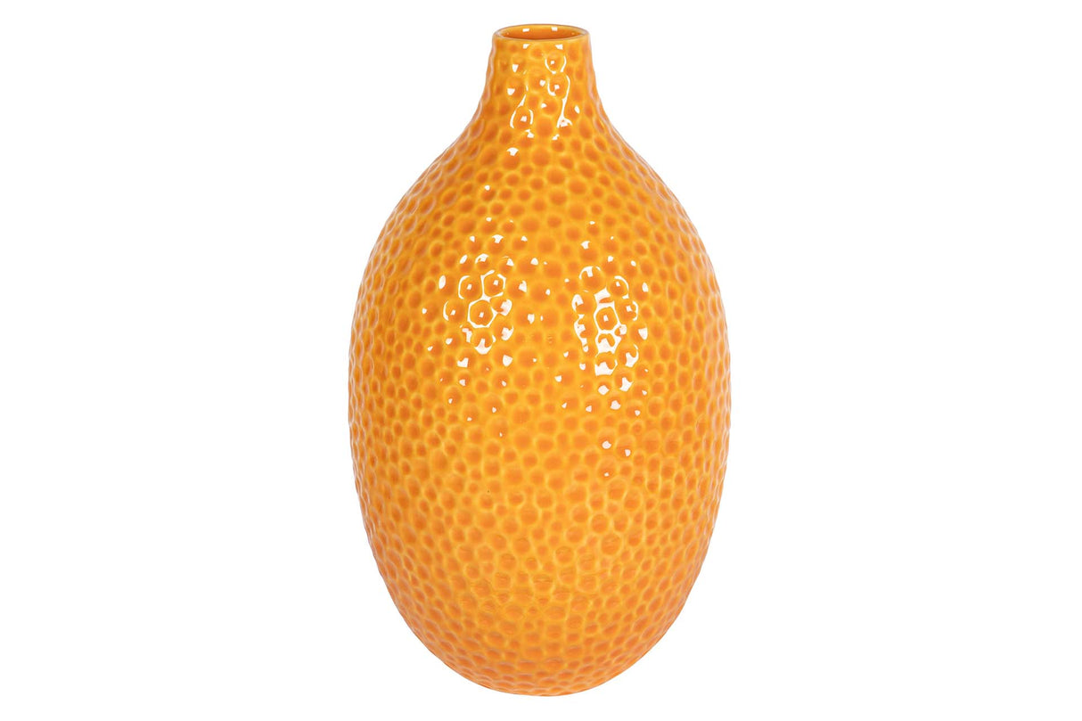 FLORERO CERAMICA NARANJA 21x21x35 CM