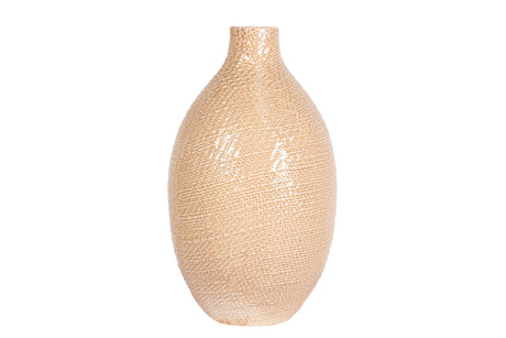 FLORERO CERAMICA BEIGE 18x18x31 CM