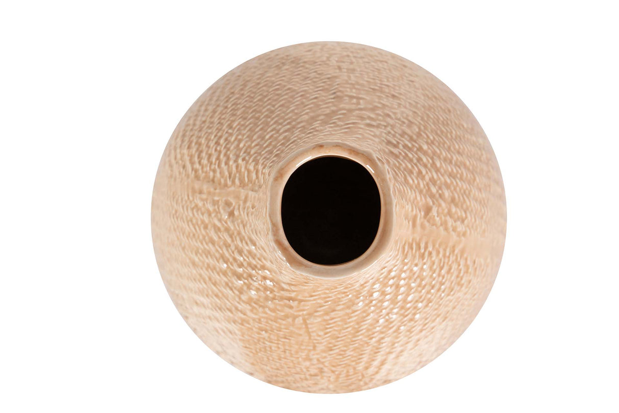 FLORERO CERAMICA BEIGE 18x18x31 CM