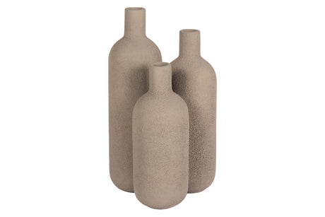 FLORERO CERAMICA GRIS 16x16x29 CM