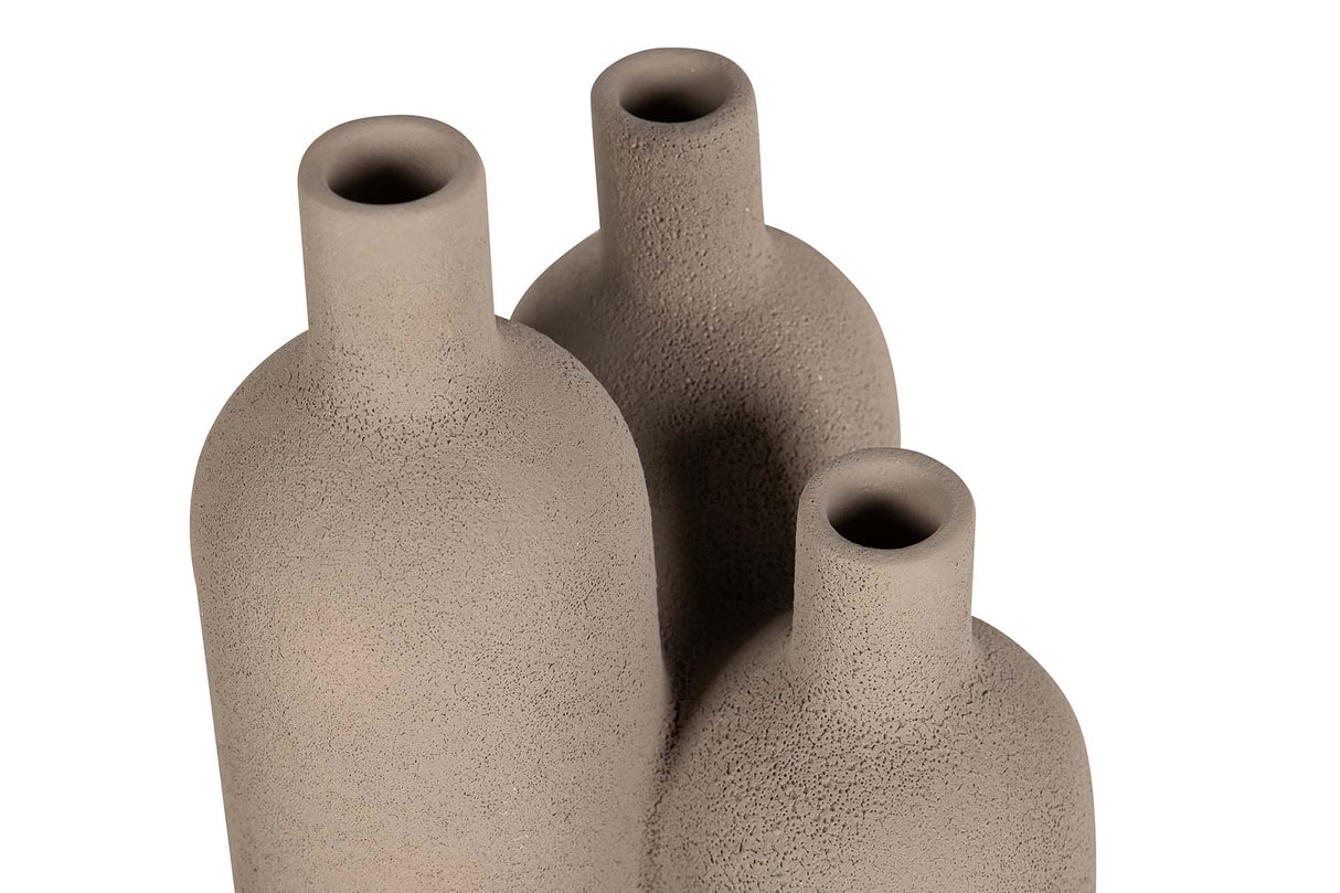 FLORERO CERAMICA GRIS 16x16x29 CM