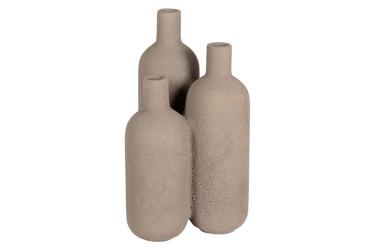 FLORERO CERAMICA GRIS 16x16x29 CM