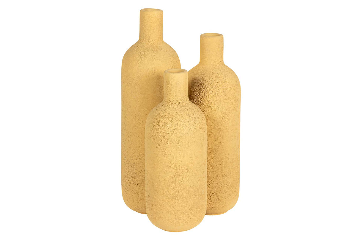 FLORERO CERAMICA AMARILLO 16x16x29 CM