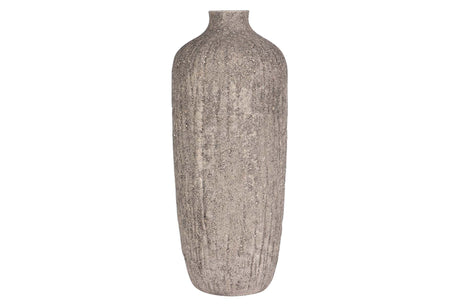 FLORERO CERAMICA NEGRO GRIS 14x14x36 CM