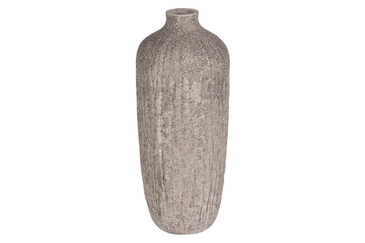 FLORERO CERAMICA NEGRO GRIS 14x14x36 CM