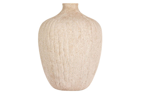 FLORERO CERAMICA BEIGE 19x19x26 CM