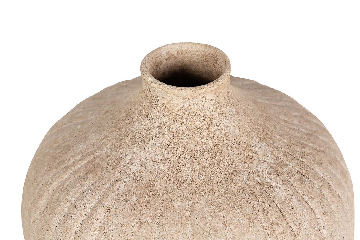 FLORERO CERAMICA BEIGE 19x19x26 CM