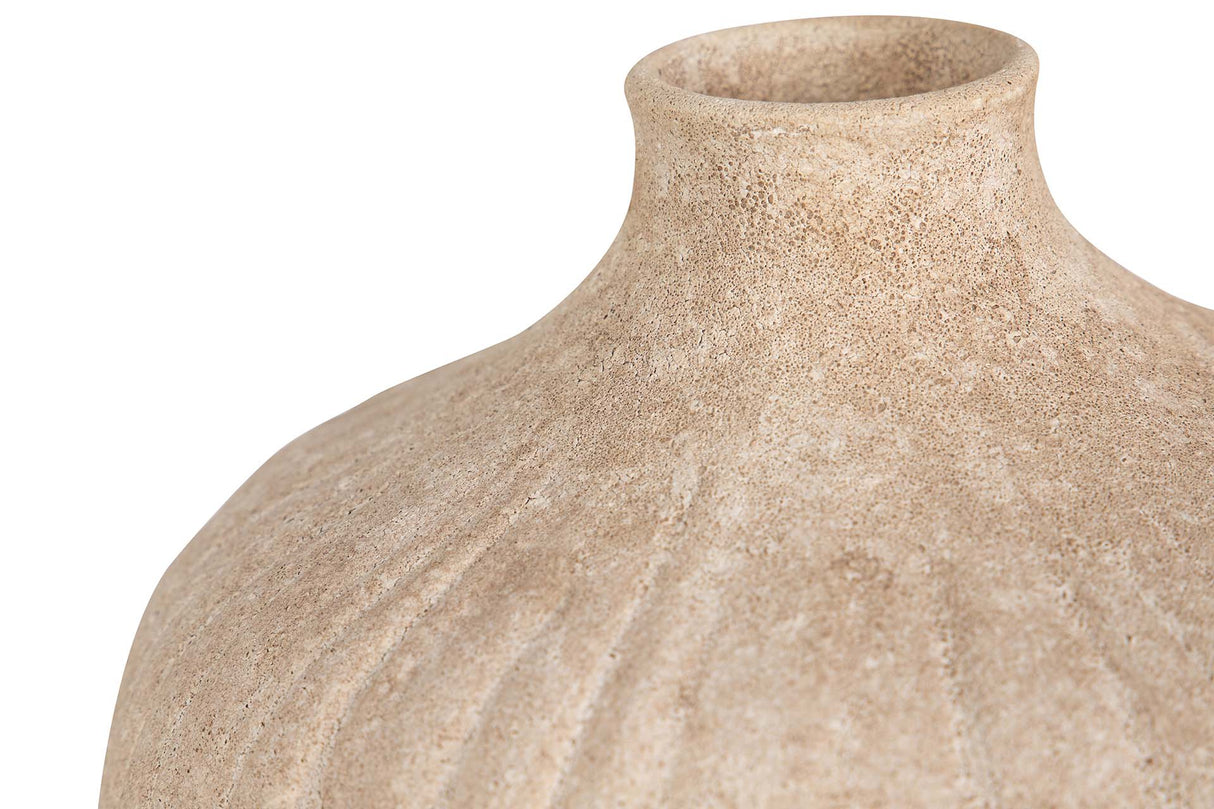 FLORERO CERAMICA BEIGE 19x19x26 CM
