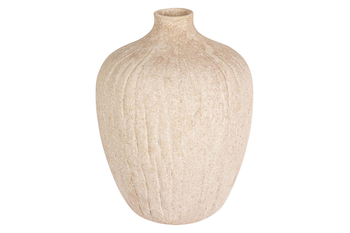 FLORERO CERAMICA BEIGE 19x19x26 CM