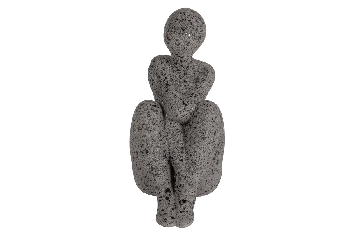 FIGURA MUJER CERAMICA NEGRO 24x15x29 CM