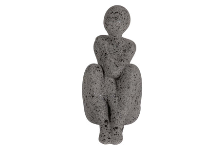 FIGURA MUJER CERAMICA NEGRO 24x15x29 CM