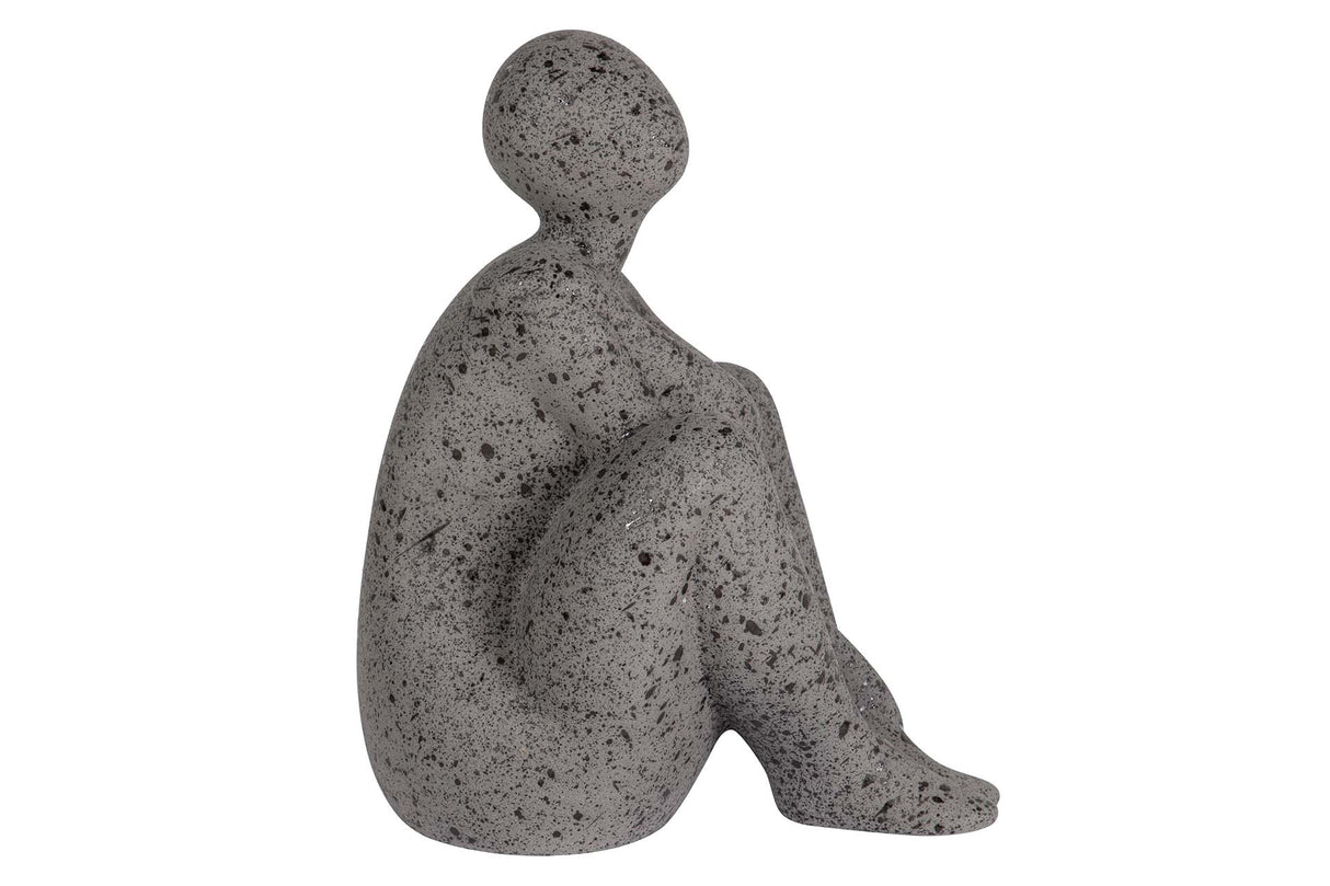 FIGURA MUJER CERAMICA NEGRO 24x15x29 CM