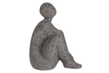 FIGURA MUJER CERAMICA NEGRO 24x15x29 CM