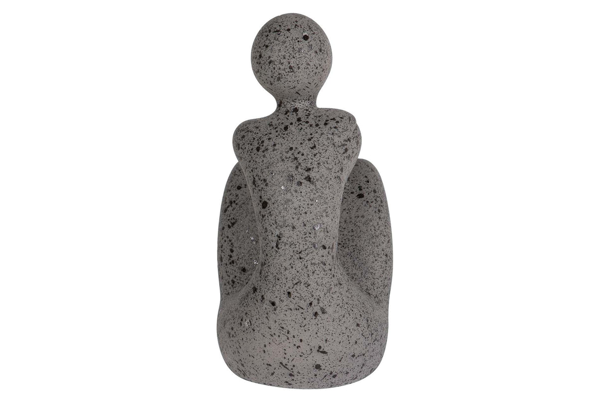 FIGURA MUJER CERAMICA NEGRO 24x15x29 CM