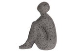 FIGURA MUJER CERAMICA NEGRO 24x15x29 CM