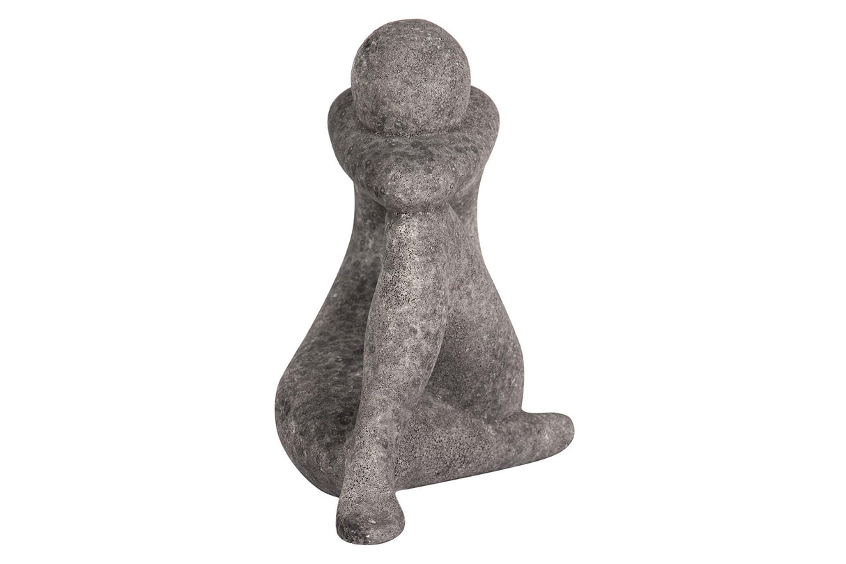 FIGURA MUJER CERAMICA NEGRA 24x15x29 CM