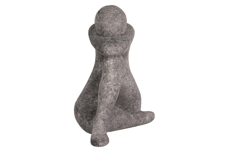 FIGURA MUJER CERAMICA NEGRA 24x15x29 CM