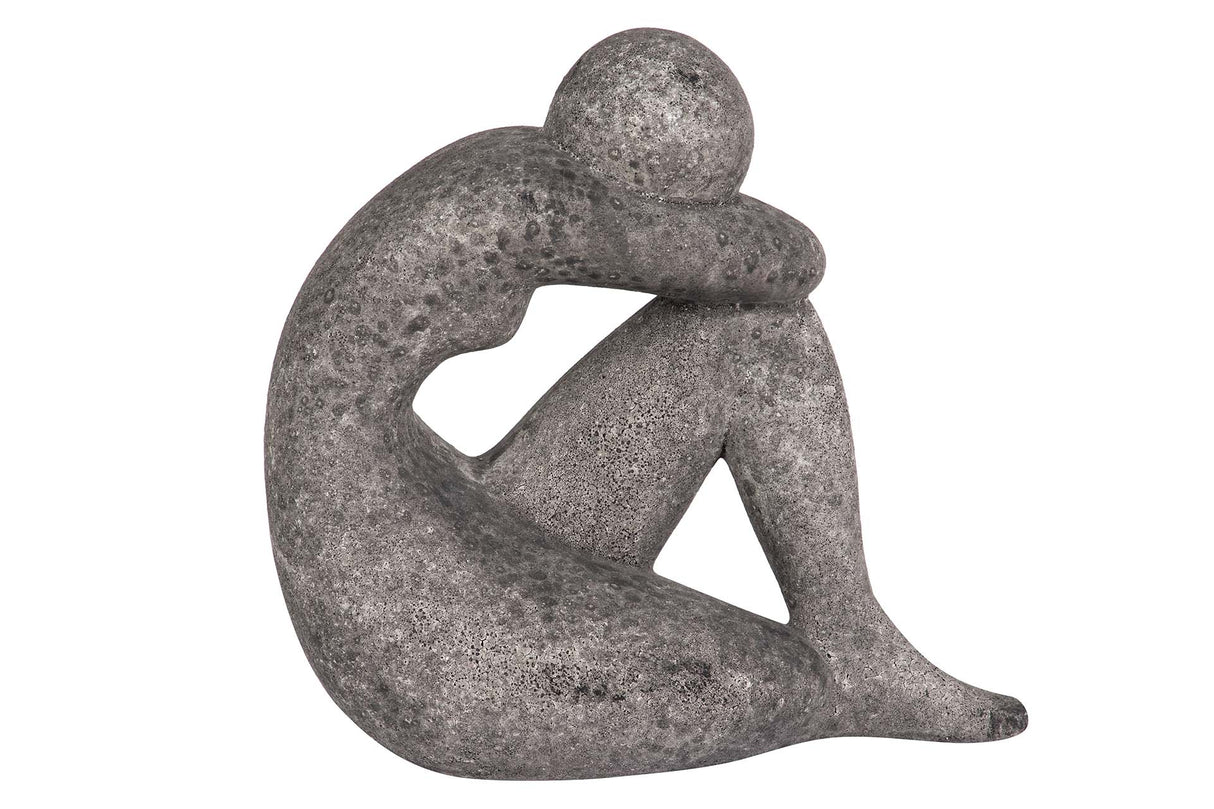 FIGURA MUJER CERAMICA NEGRA 24x15x29 CM