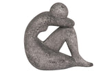 FIGURA MUJER CERAMICA NEGRA 24x15x29 CM
