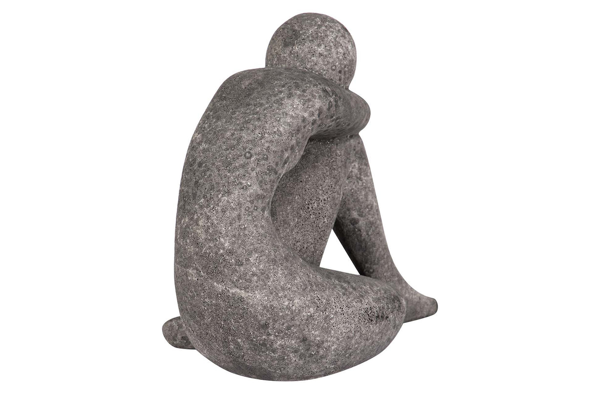 FIGURA MUJER CERAMICA NEGRA 24x15x29 CM