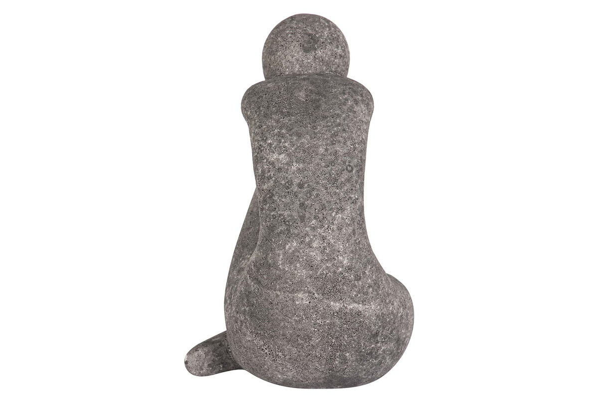 FIGURA MUJER CERAMICA NEGRA 24x15x29 CM