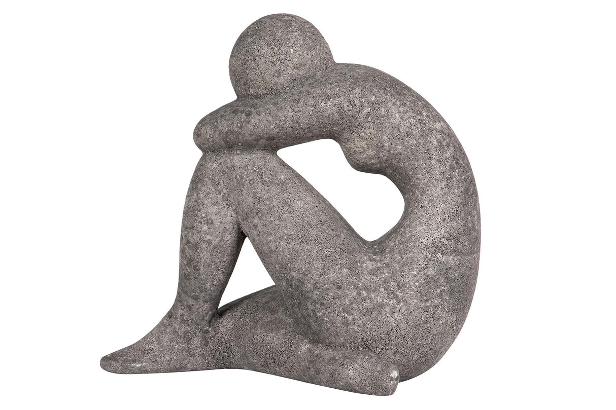 FIGURA MUJER CERAMICA NEGRA 24x15x29 CM