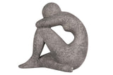 FIGURA MUJER CERAMICA NEGRA 24x15x29 CM