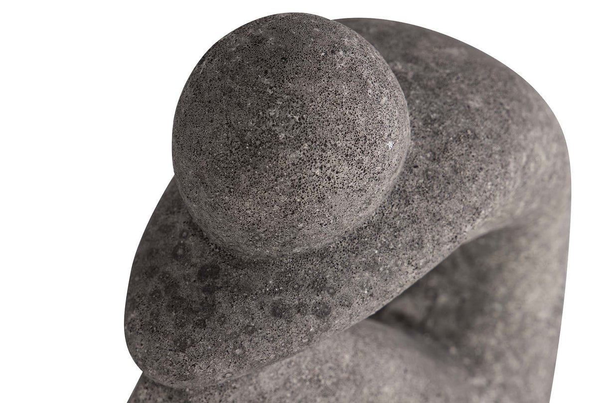 FIGURA MUJER CERAMICA NEGRA 24x15x29 CM