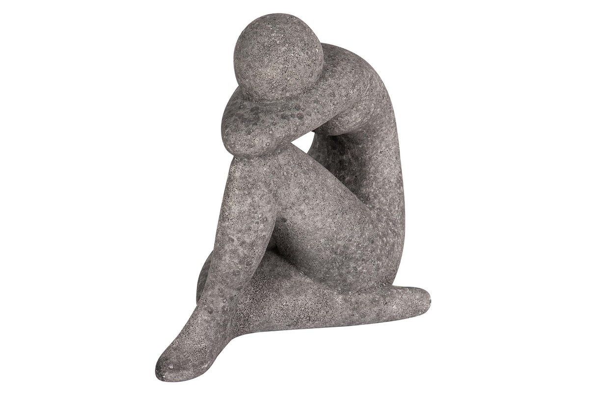 FIGURA MUJER CERAMICA NEGRA 24x15x29 CM