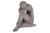 FIGURA MUJER CERAMICA NEGRA 24x15x29 CM