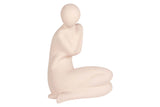 FIGURA MUJER CERAMICA ROSA 19x18x27 CM