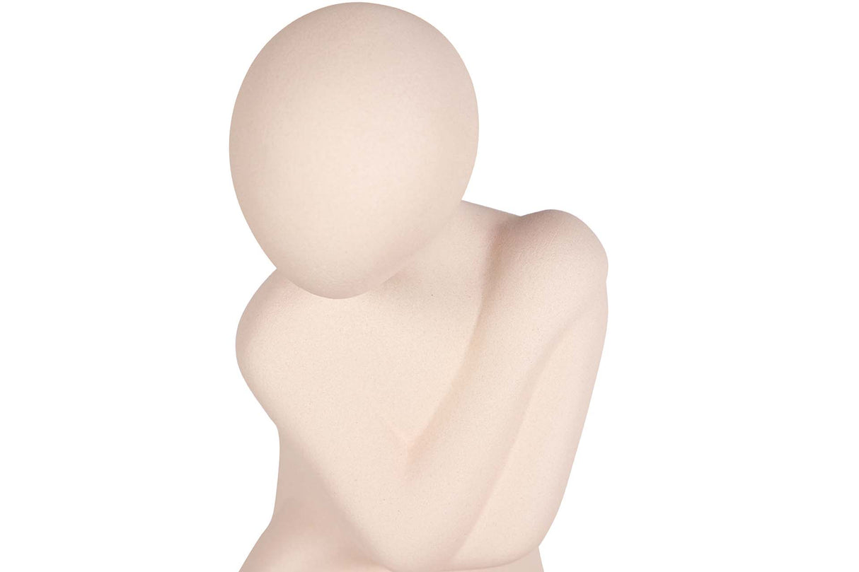 FIGURA MUJER CERAMICA ROSA 19x18x27 CM