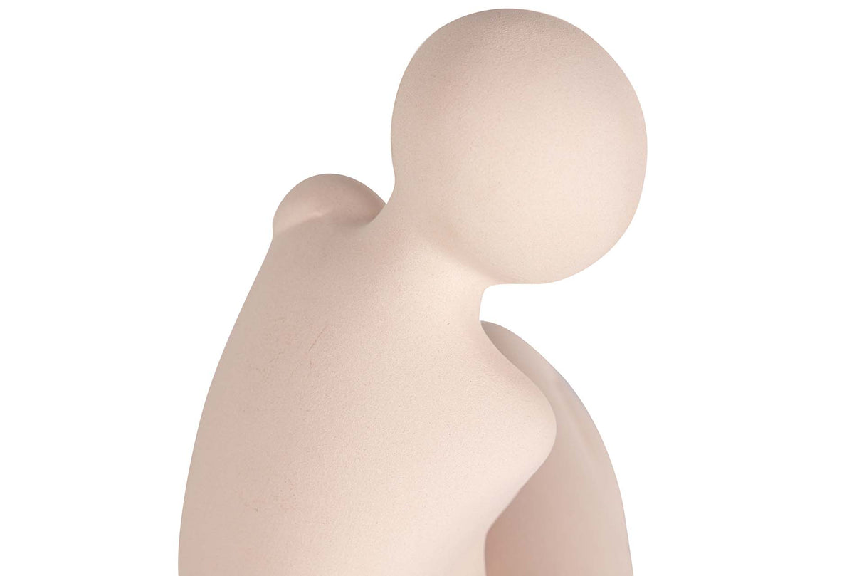 FIGURA MUJER CERAMICA ROSA 19x18x27 CM