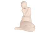 FIGURA MUJER CERAMICA ROSA 19x18x27 CM